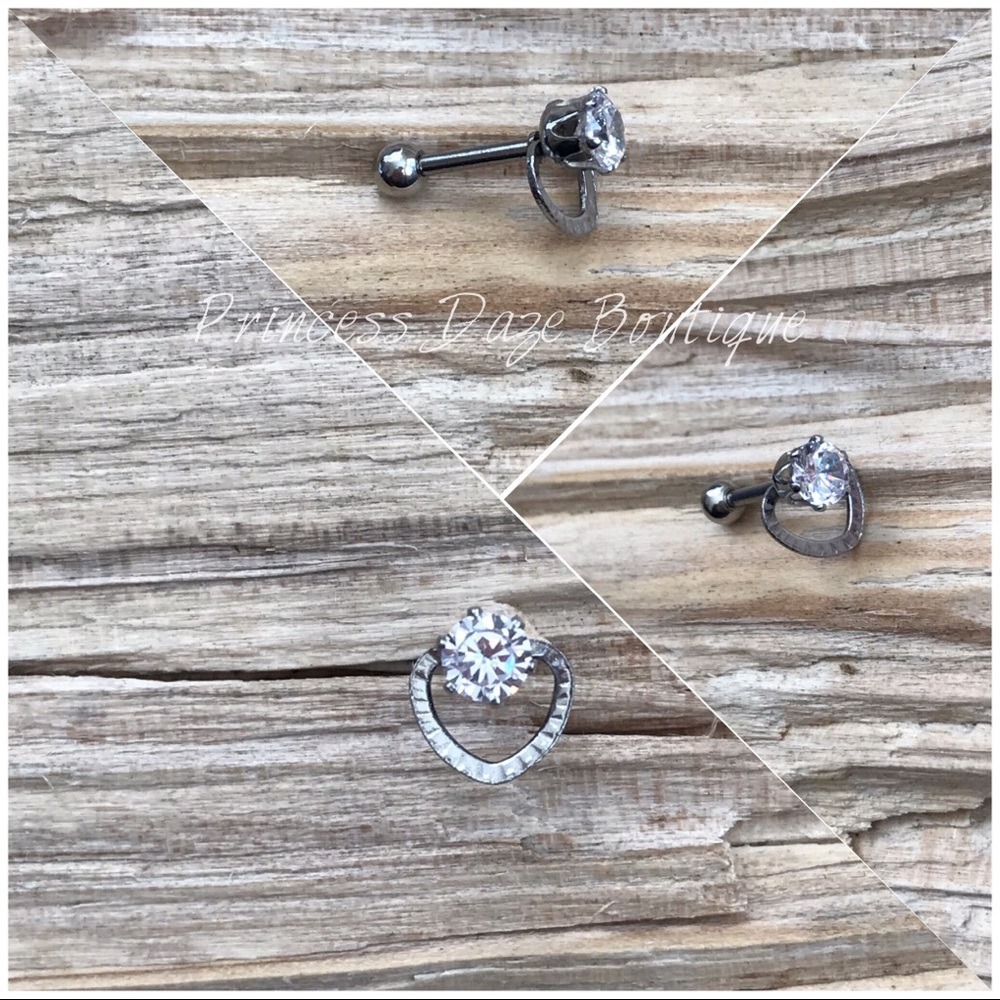Silver Heart‎ Cartilage/ Tragus Earring